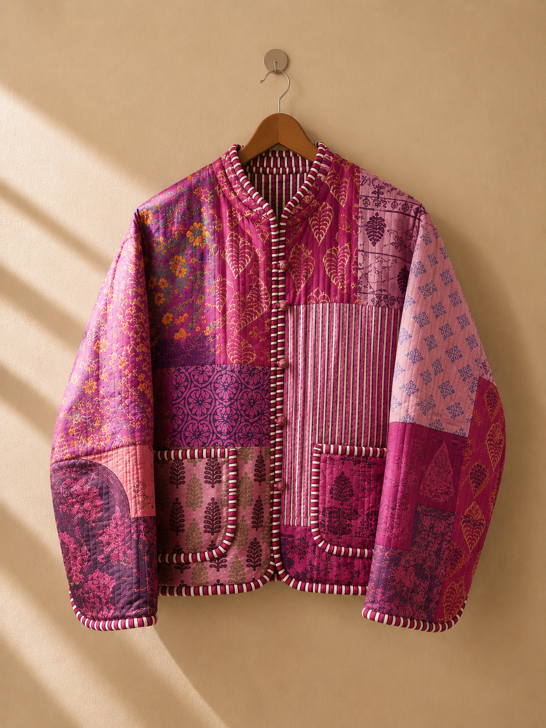 Bougainvillea Bouquet Quilted Jacket