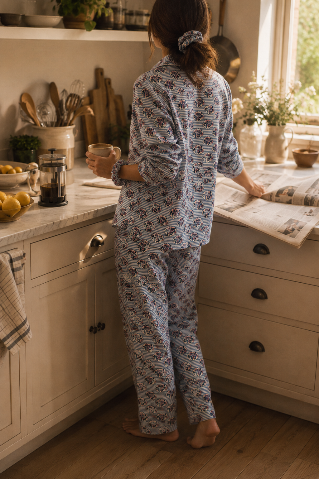 Moonflower Hand Block Print Pyjama Set