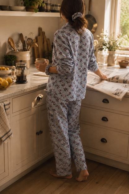 Moonflower Hand Block Print Pyjama Set