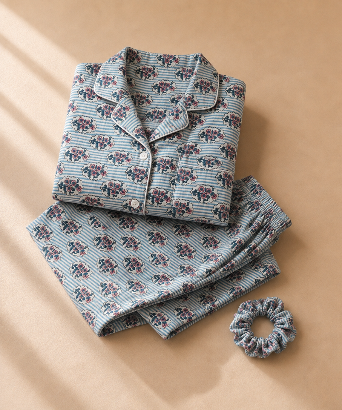 Moonflower Hand Block Print Pyjama Set