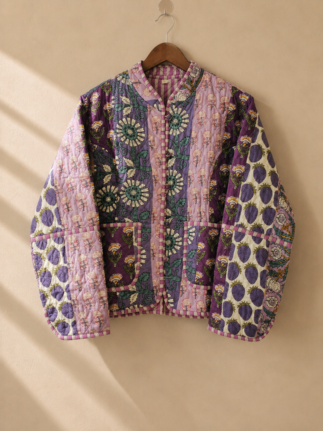 Plum Bouquet Quilted Jacket